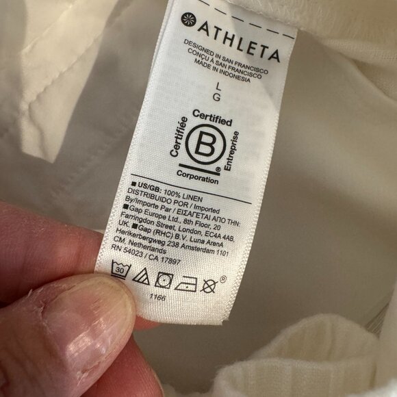 NWT Athleta Retreat Linen Joggers in White - Picture 8 of 10